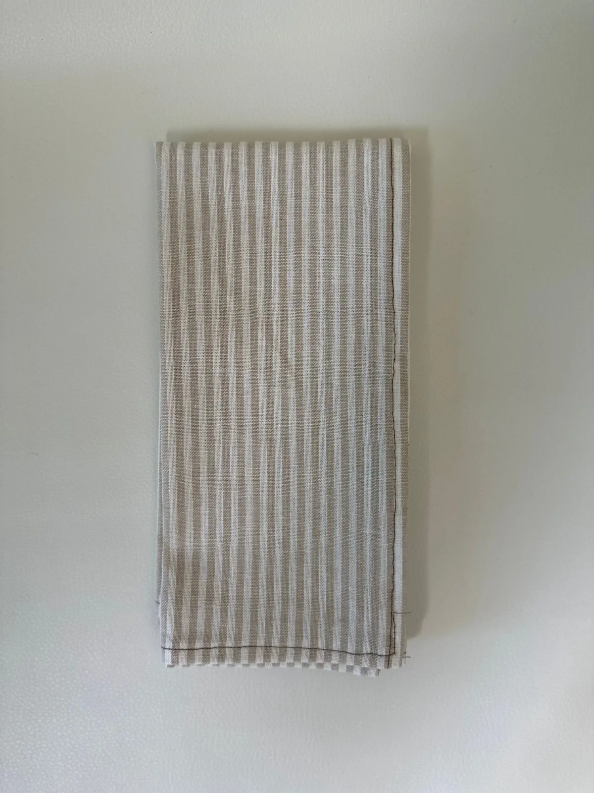 Cream Striped Linen Napkin - Image 1