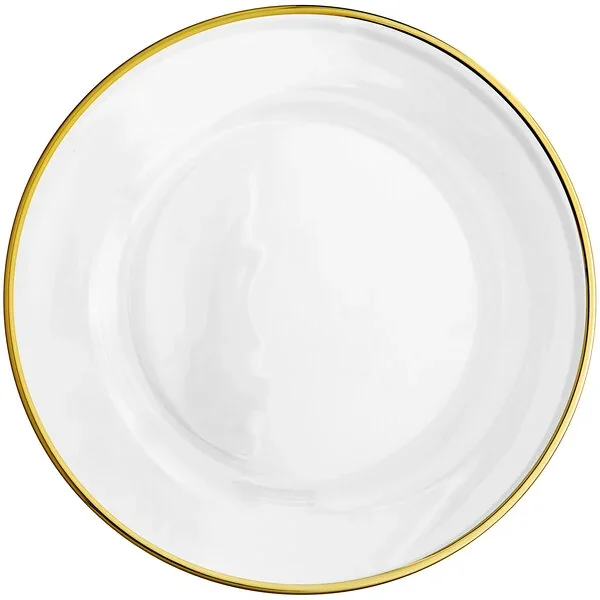 Gold Rimmed Glass Charger