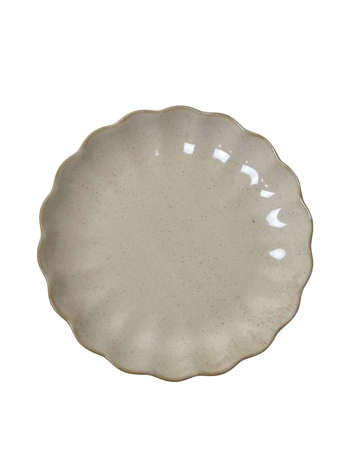 Beige Scalloped Salad Plate