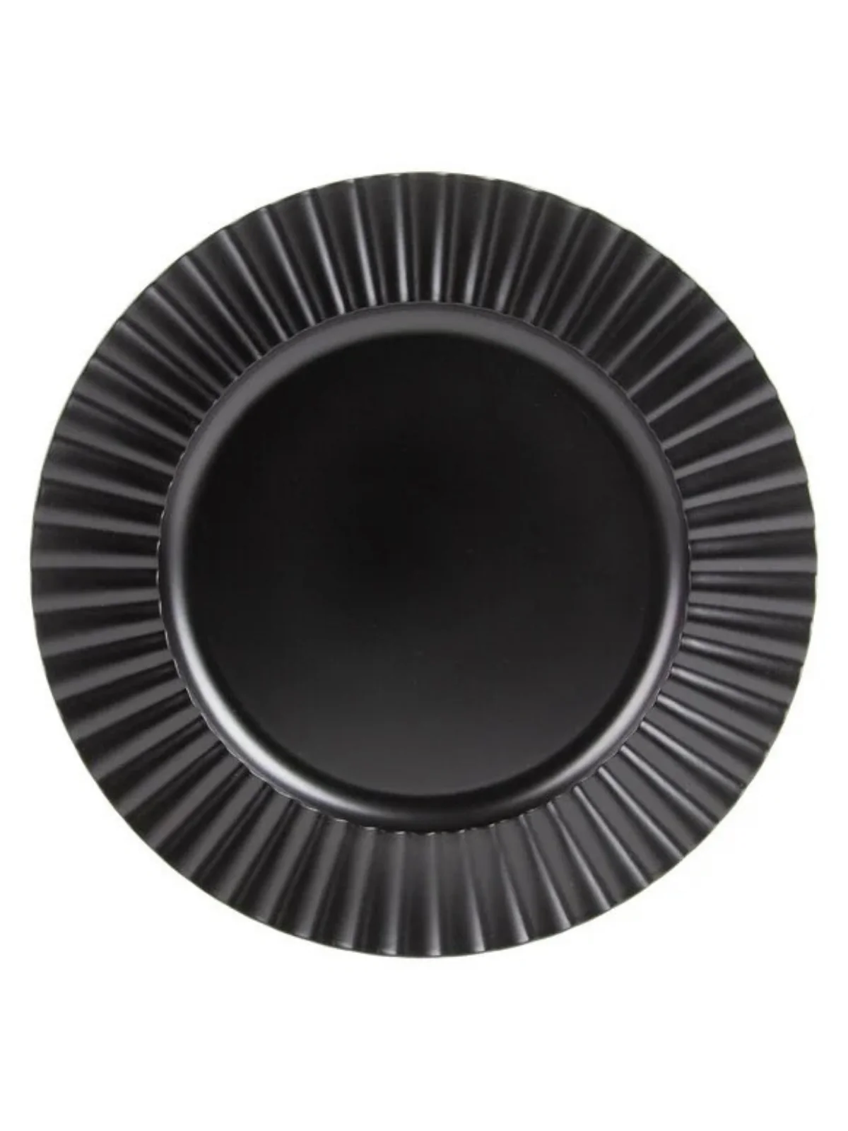 Black Fluted Charger