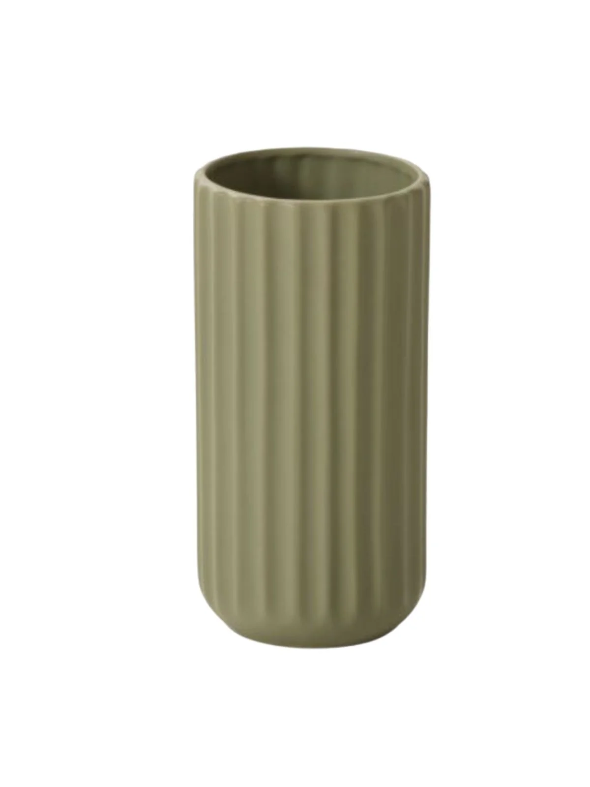 Ribbed Sage Ceramic Vase