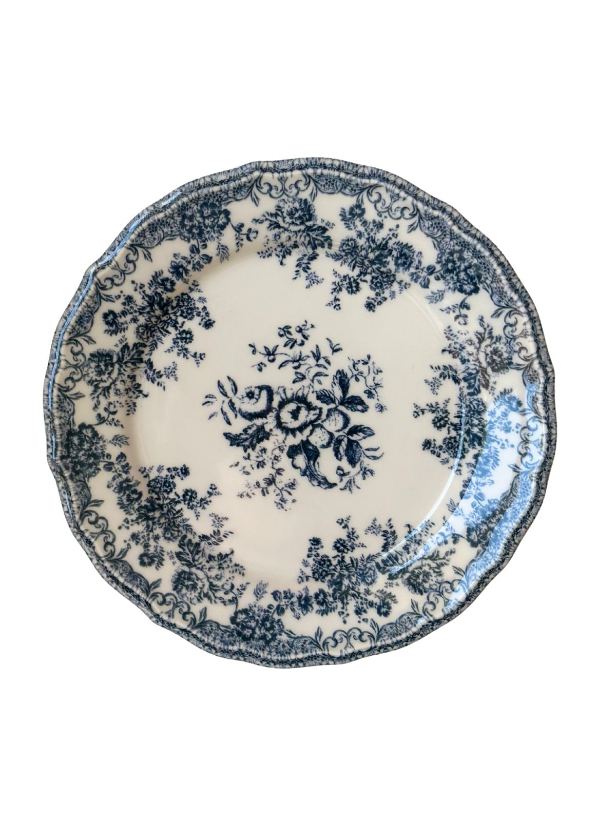 Floral Blue Salad Plate