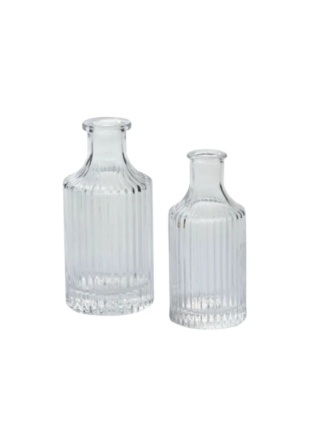 Ribbed Glass Bud Vases