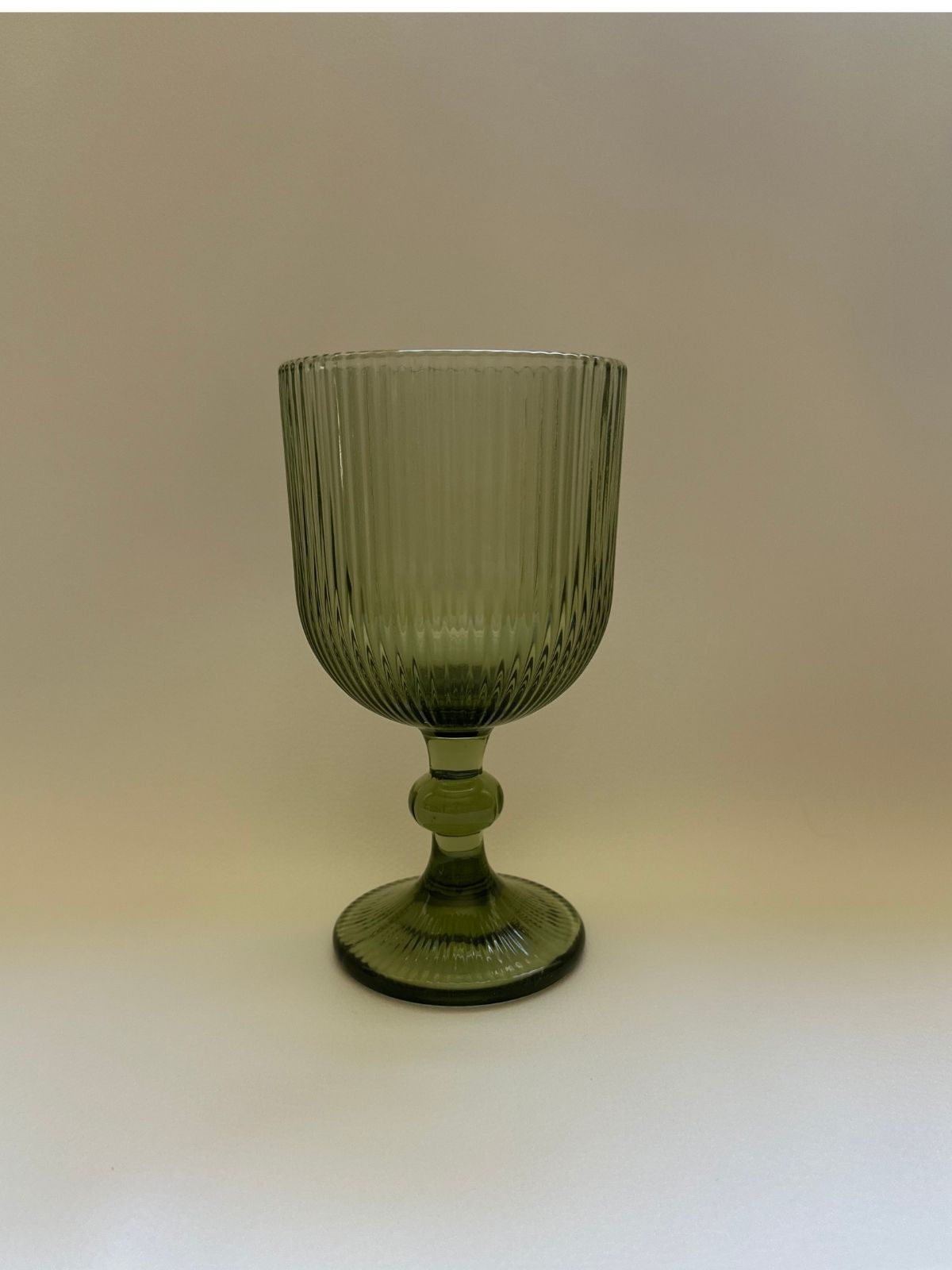 Ribbed Green Goblet - Image 1