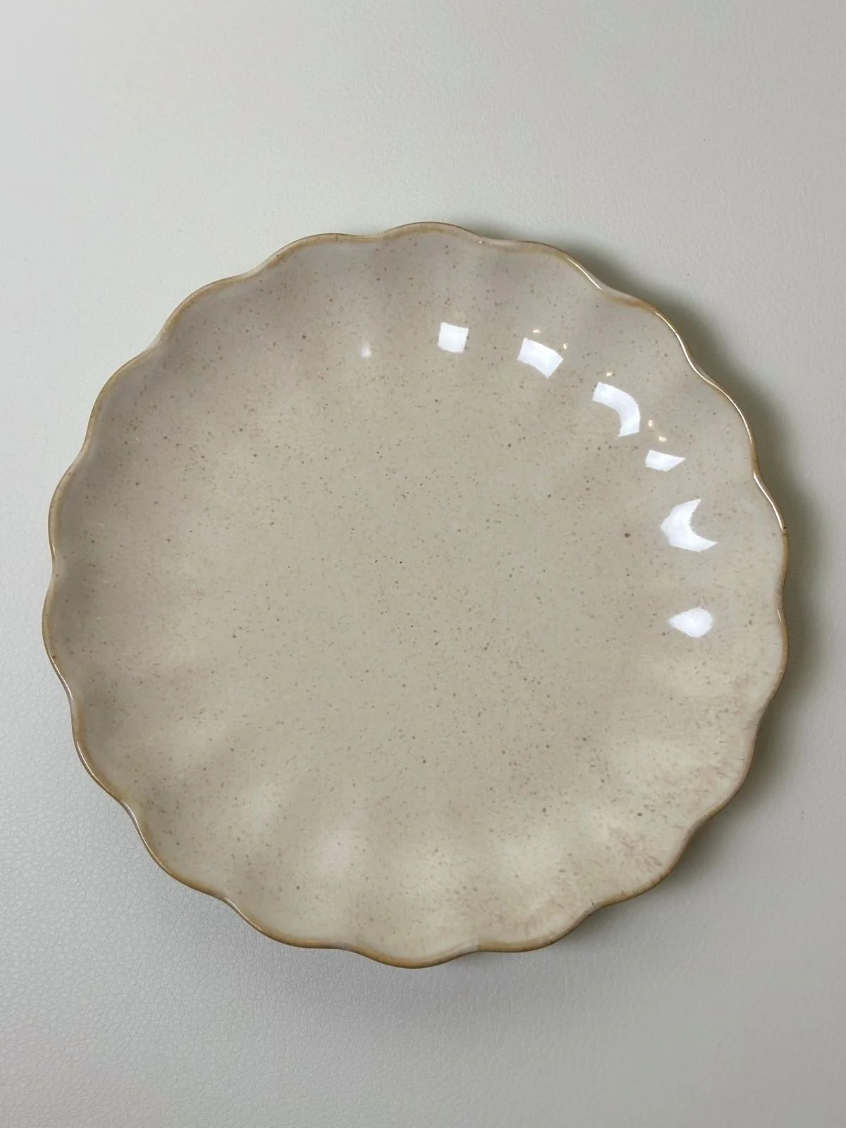 Beige Scalloped Dinner Plate - Image 2